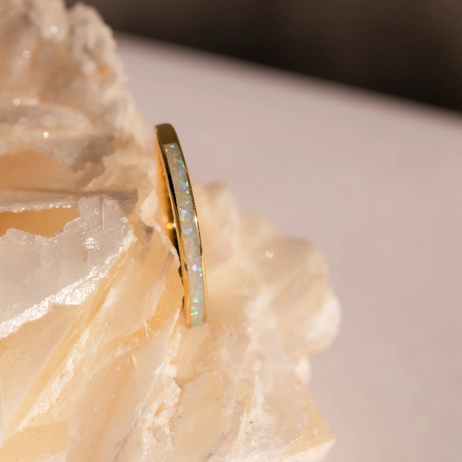White Opal Inlay Band - Image 7