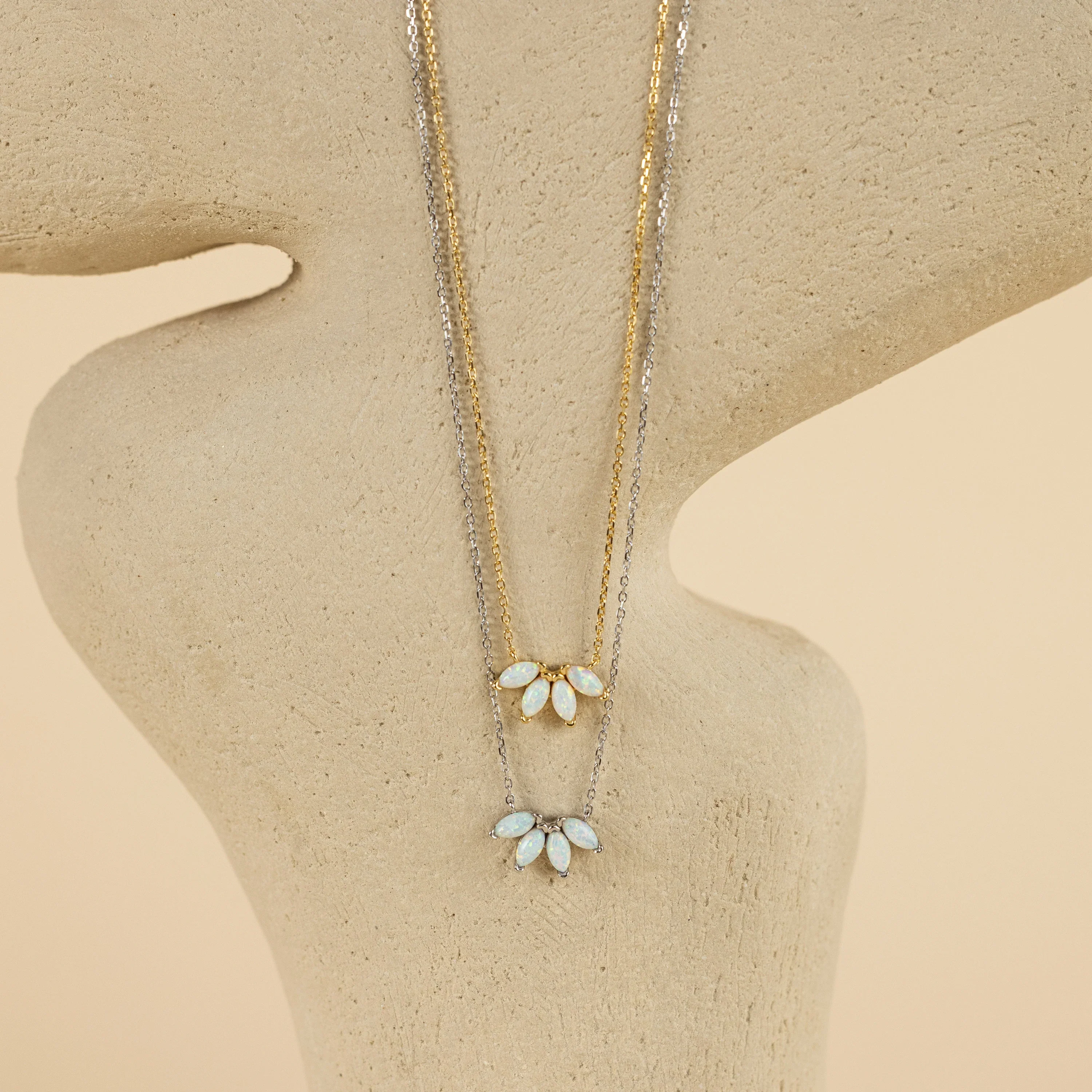 White Opal Marquise Necklace - Image 3