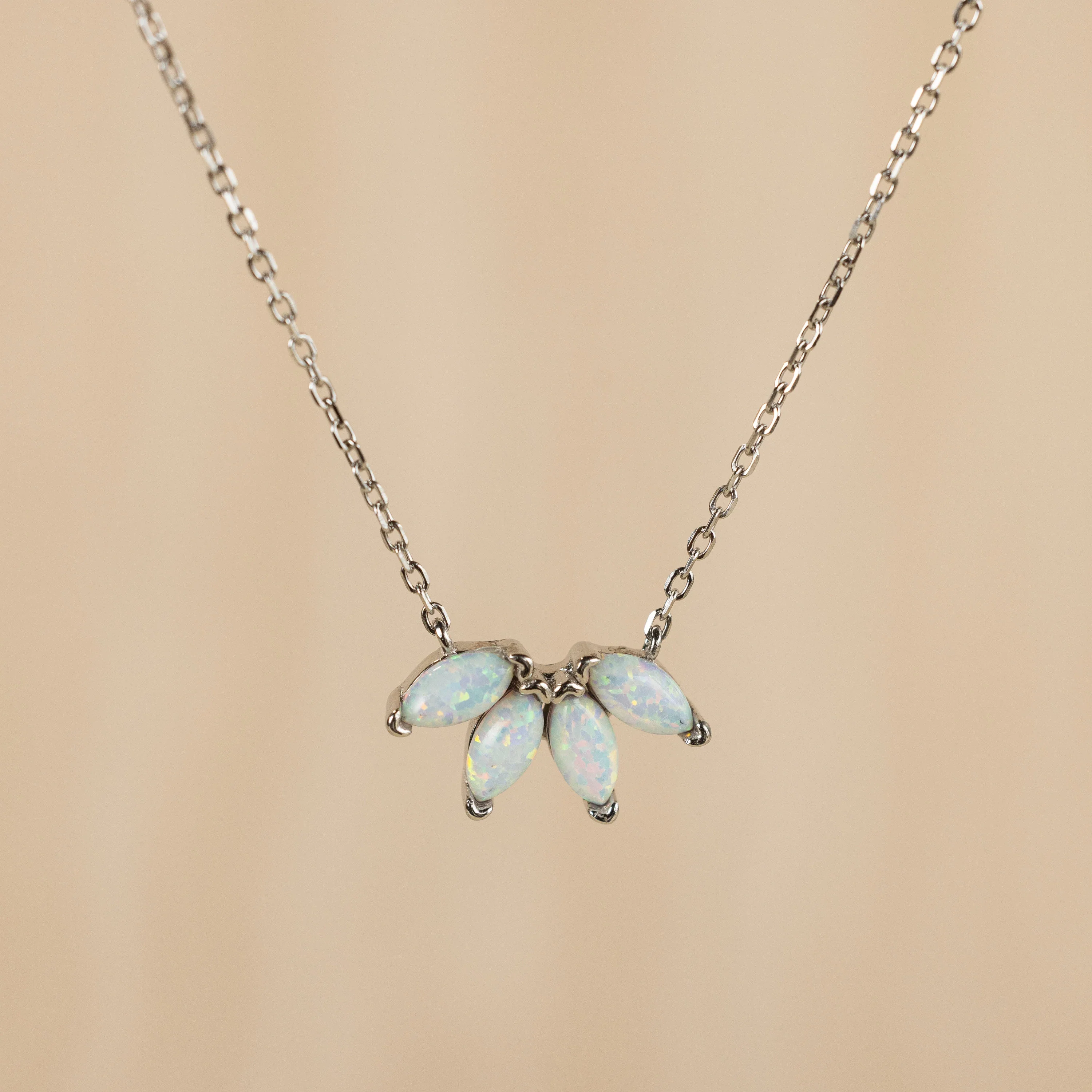 White Opal Marquise Necklace - Image 5