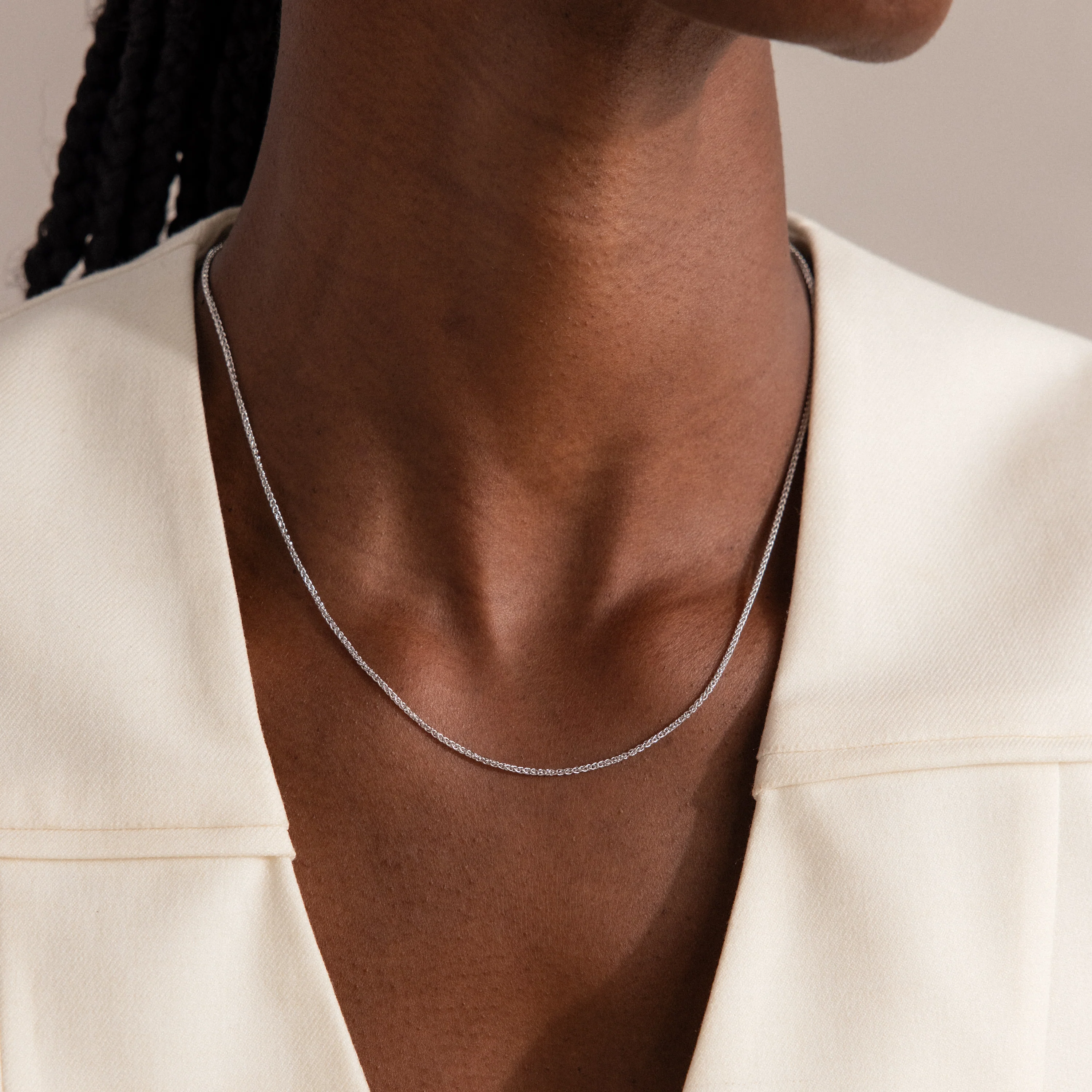 Woven Chain Necklace in Silver - Image 2